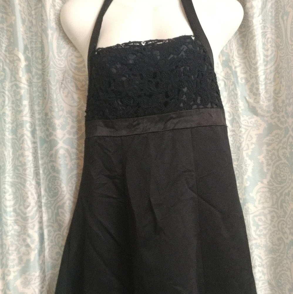Womens black halter dress